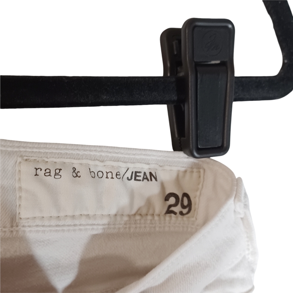 RAG & BONE White Skinny Distressed Jeans 29 - Picture 3 of 9